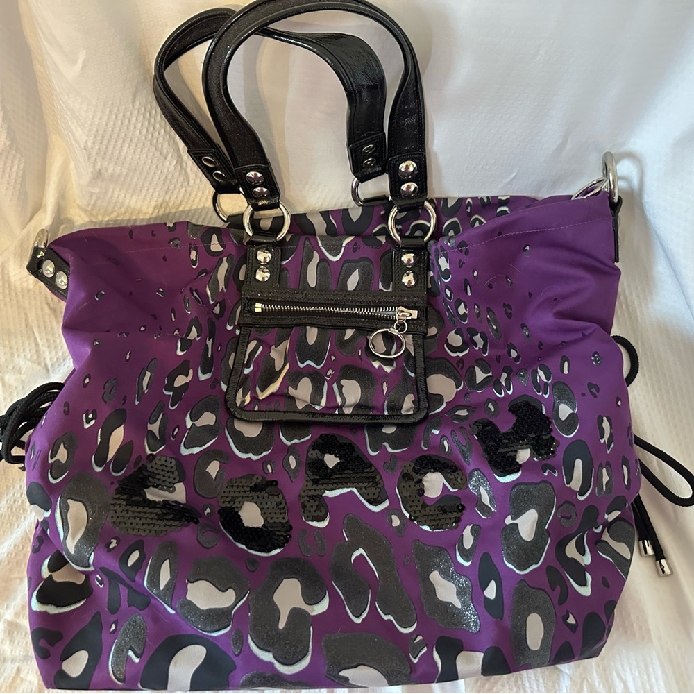 Coach Purple & Black Ocelot Women's Bag